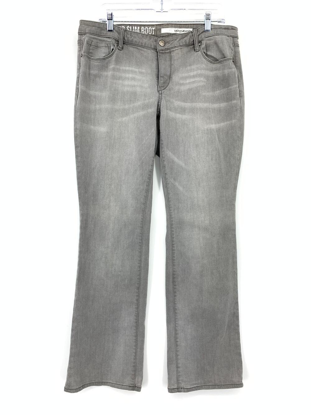 DKNY Jeans Womens 16W Gray Mercer Slim Boot Jeans Stretch Denim Plus Size